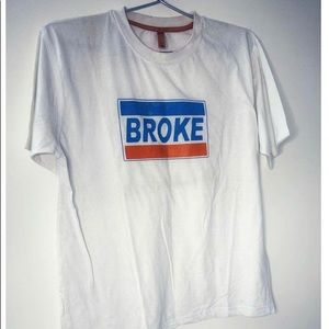 White tee with slogan